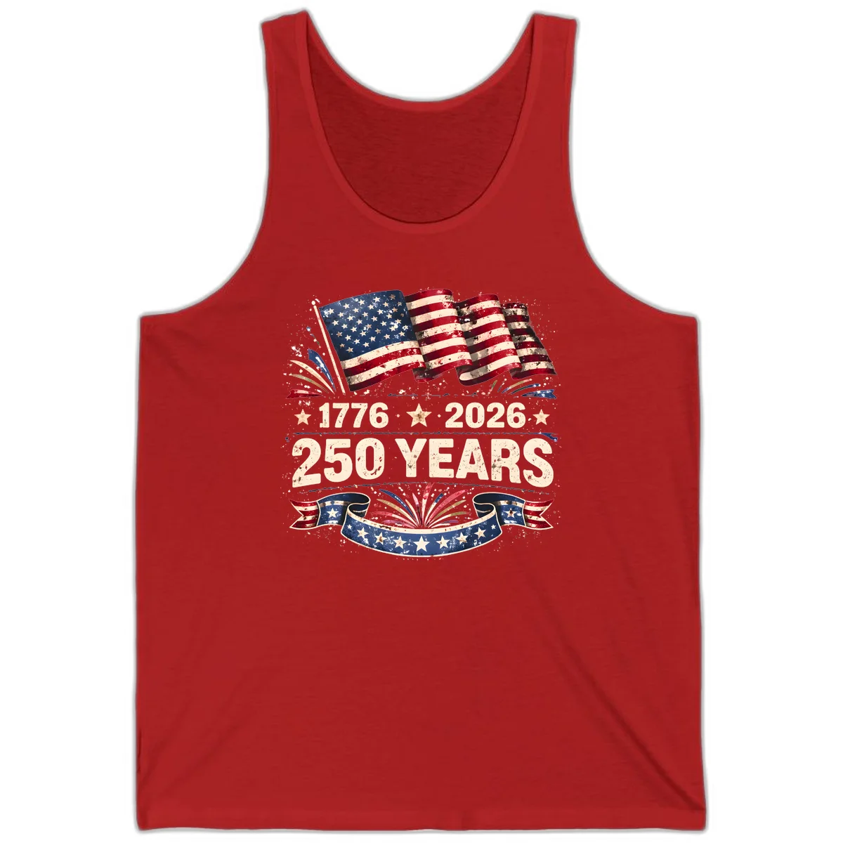 America's 250th Anniversary Tank in Red