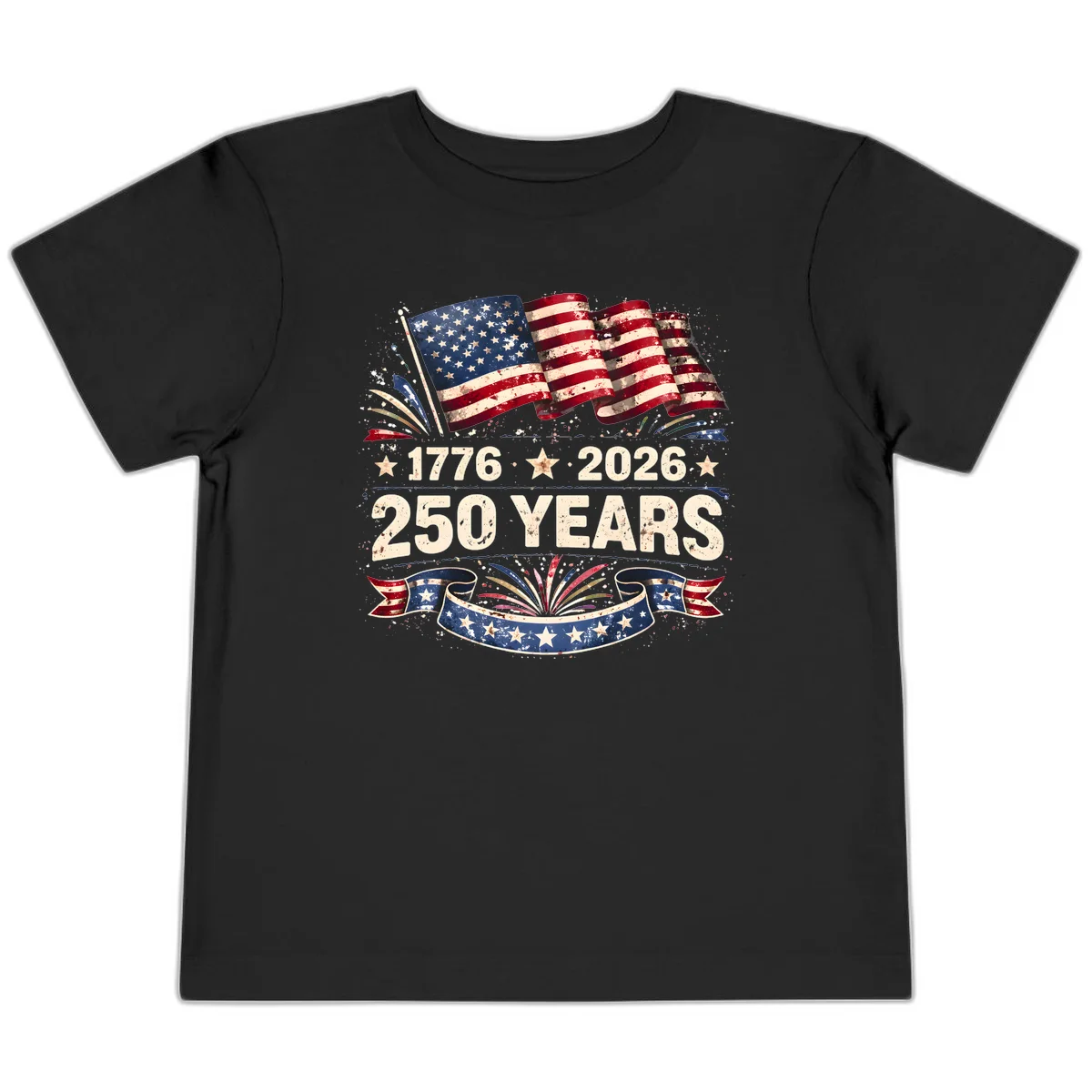 America's 250th Anniversary Toddler T-Shirt in Black