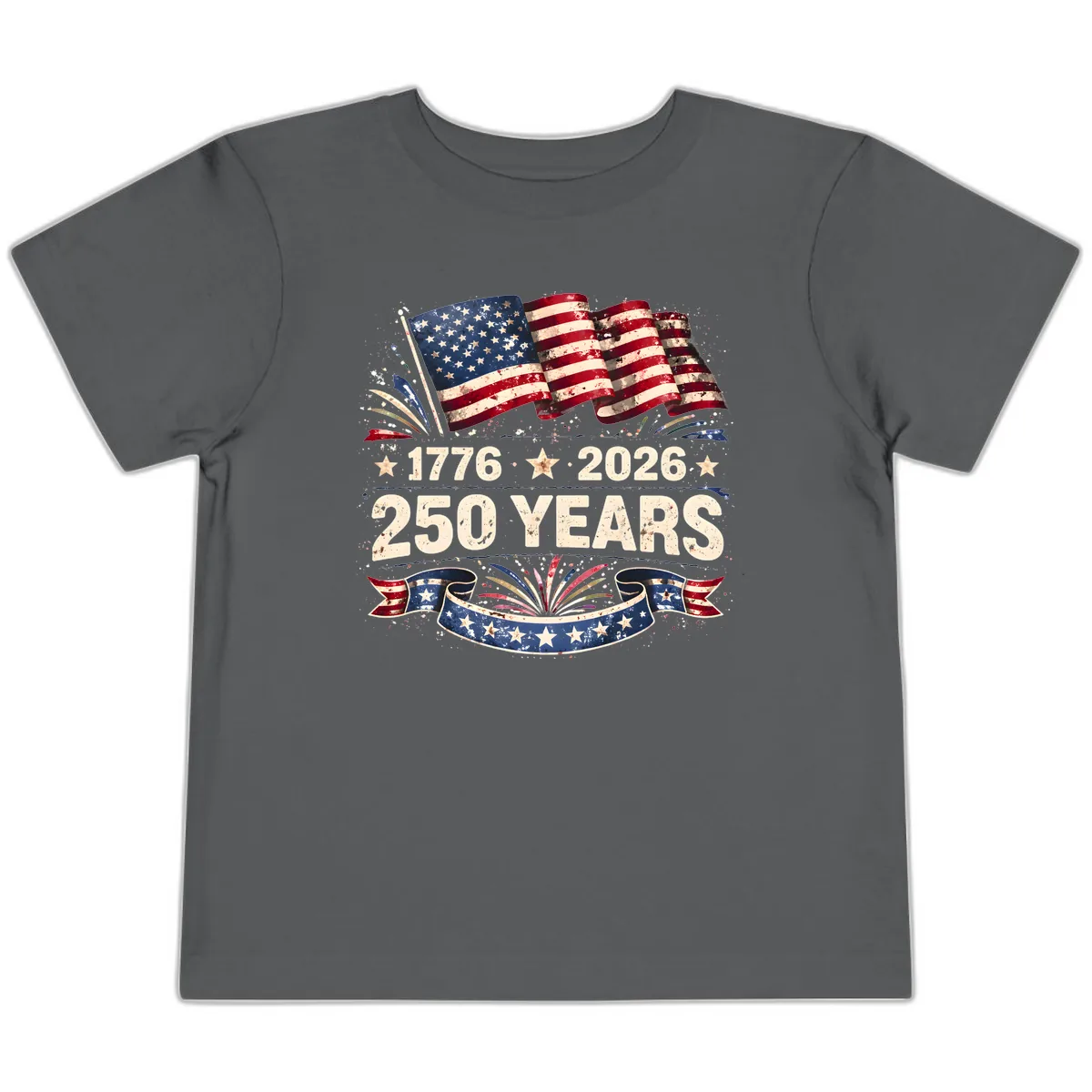 America's 250th Anniversary Semiquincentennial Celebration Toddler T-Shirt in Asphalt