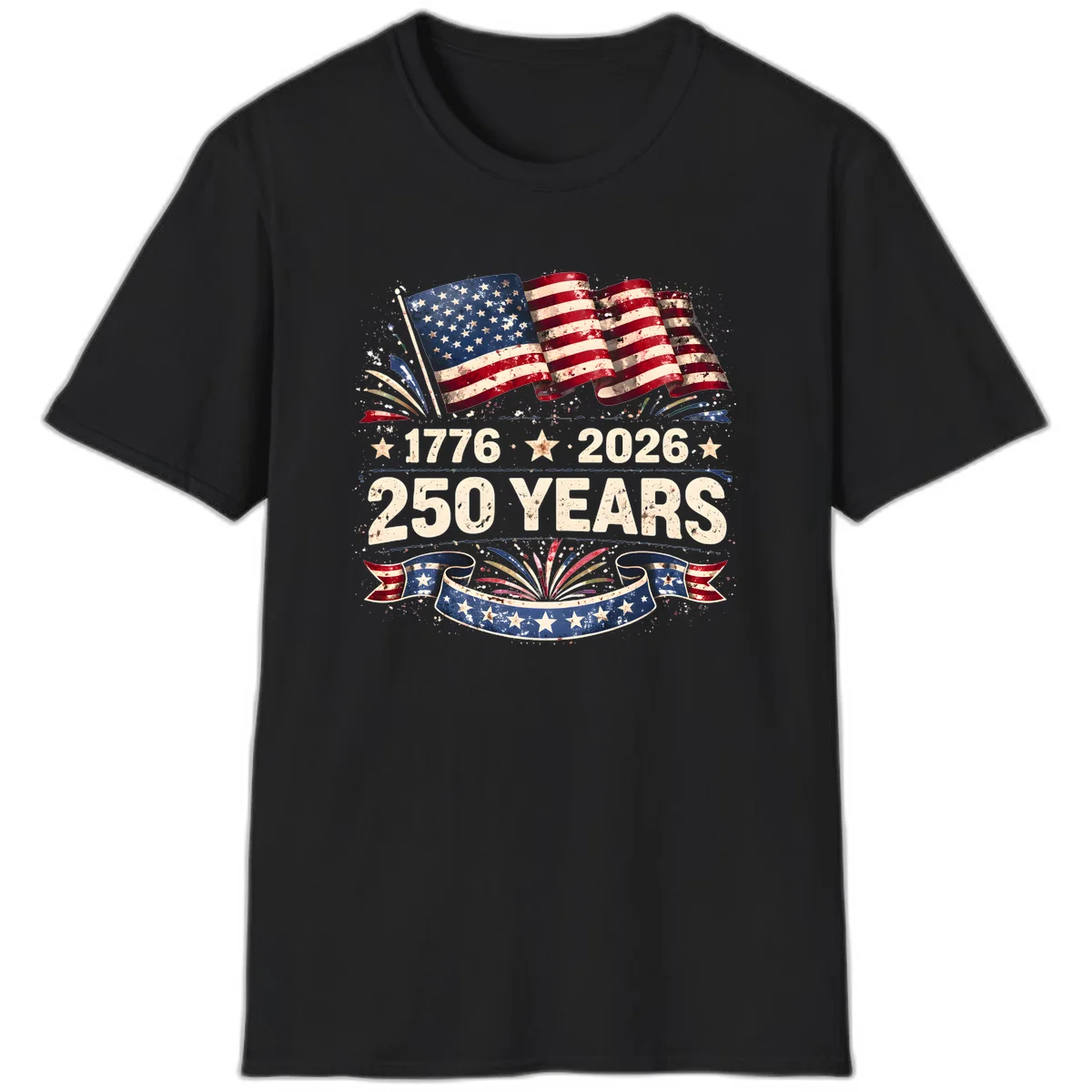 America's 250th Anniversary T-Shirt in Black