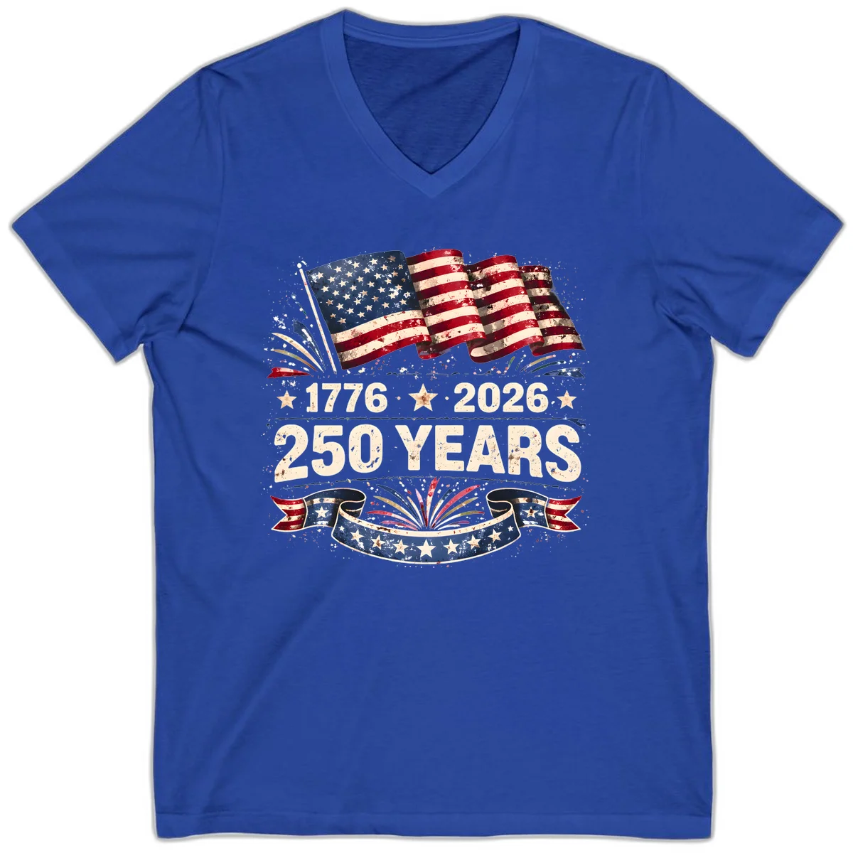 America's 250th Anniversary V-Neck in True Royal