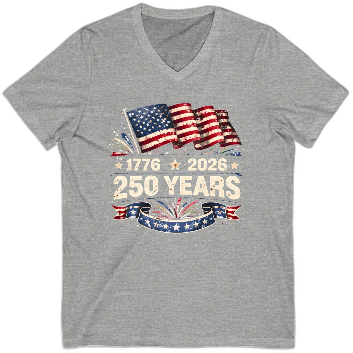 America's 250th Anniversary V-Neck in Athletic Heather