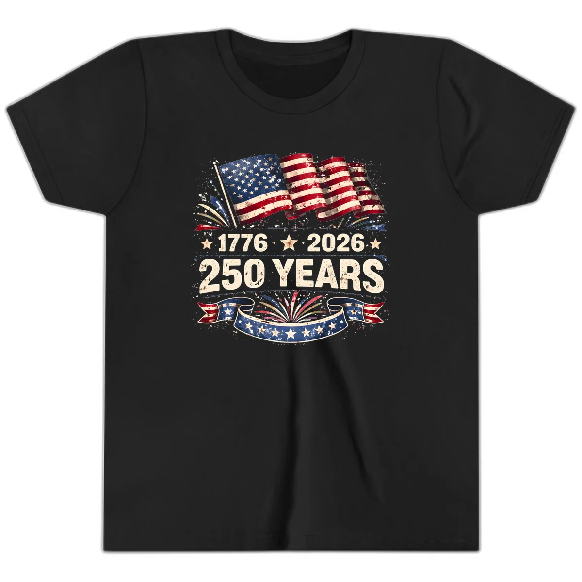America's 250th Anniversary Youth T-Shirt in Black