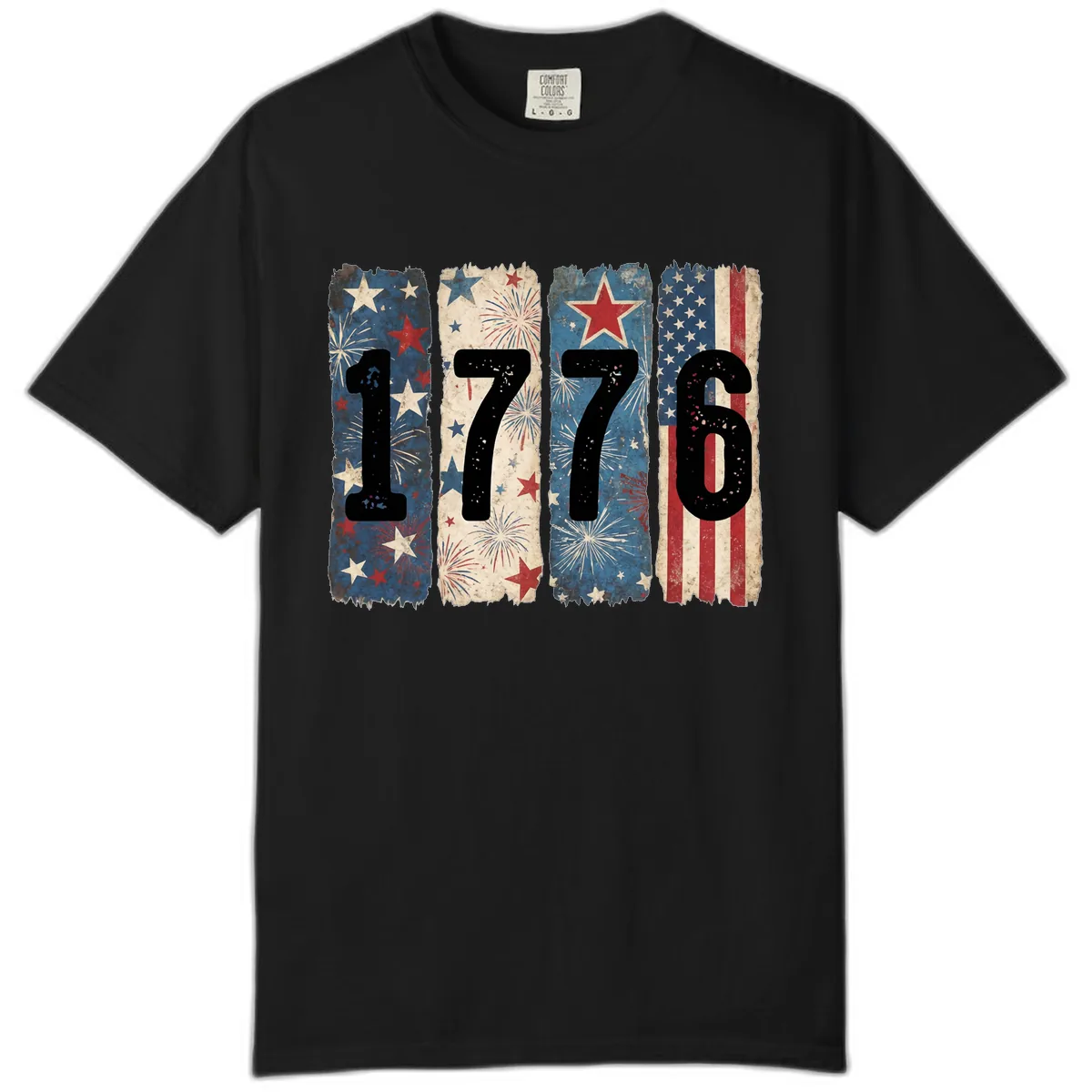 America 250th Anniversary 1776 Heritage Design Comfort Color in Black