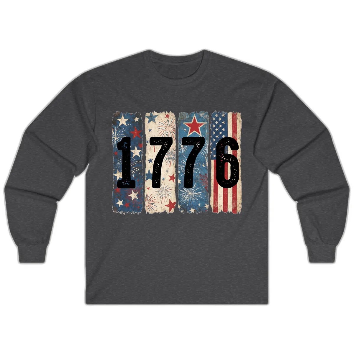 America 250th Anniversary 1776 Heritage Design Long Sleeve in Dark Heather