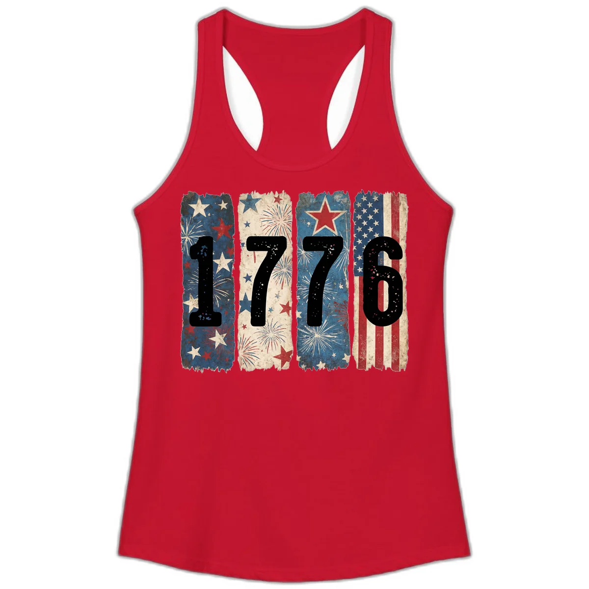 America 250th 1776 Heritage Ladies Tank in Solid Red