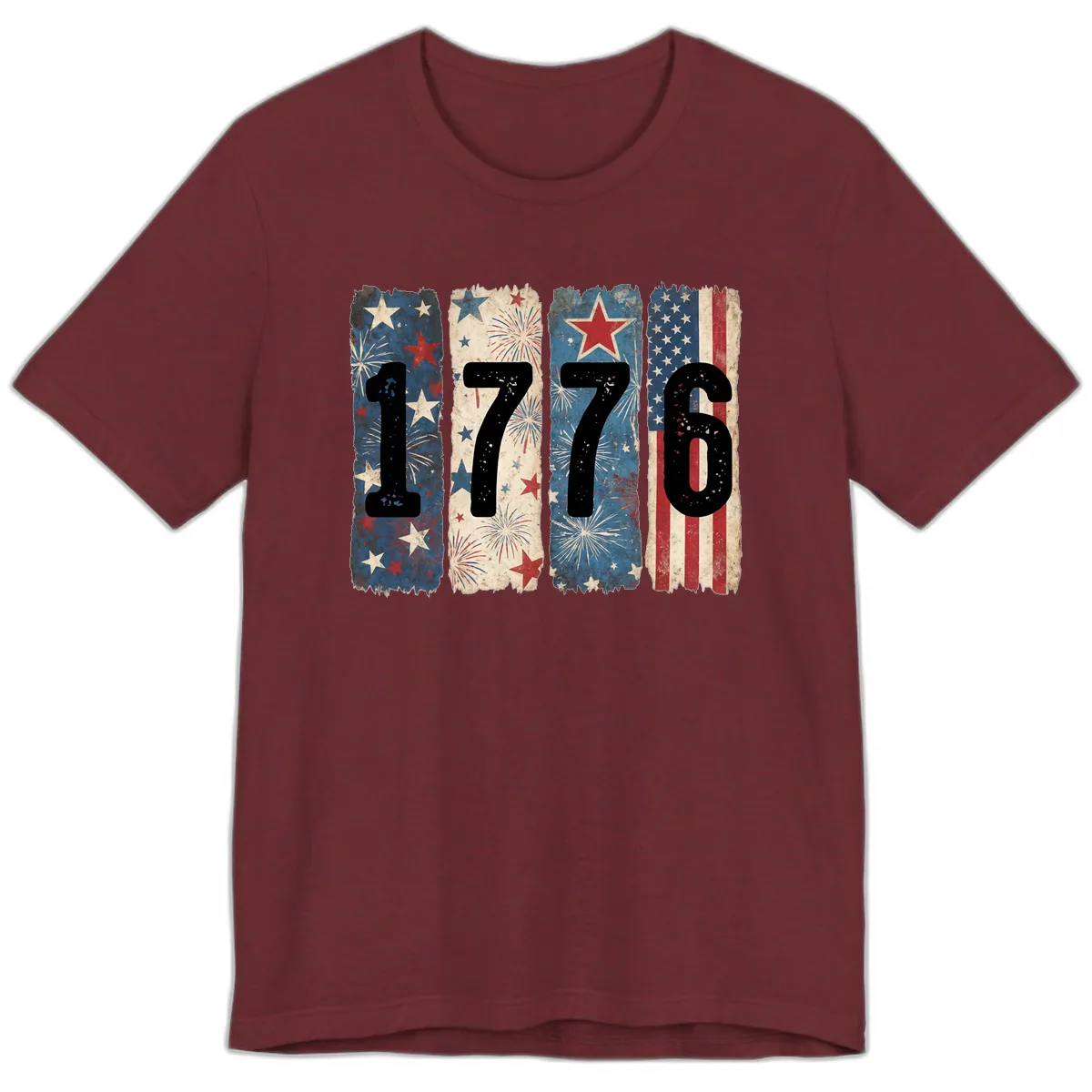 America 250th Anniversary 1776 Heritage Design Premium T-Shirt in Heather Cardinal