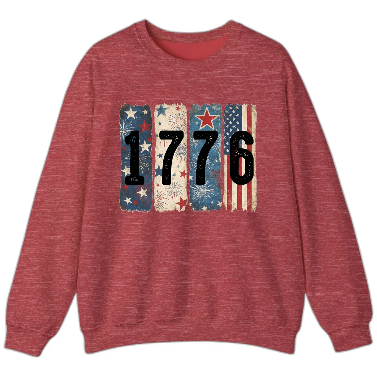 America 250th Anniversary 1776 Heritage Design Sweatshirt in Heather Scarlet Red