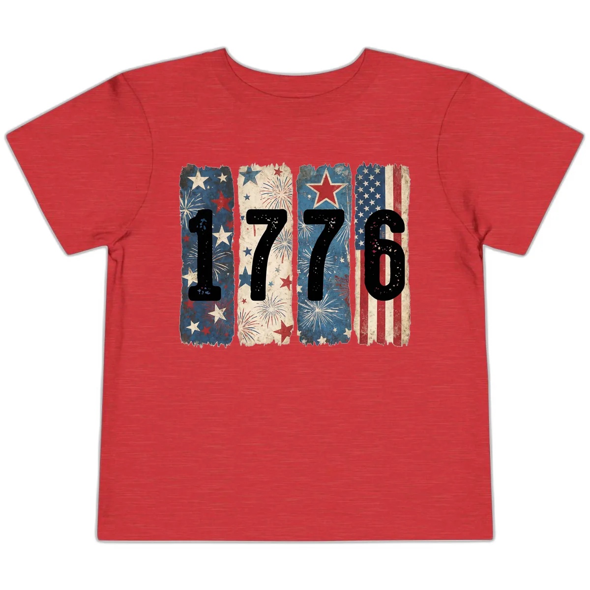 America 250th Anniversary 1776 Heritage Design Toddler T-Shirt in Heather Red