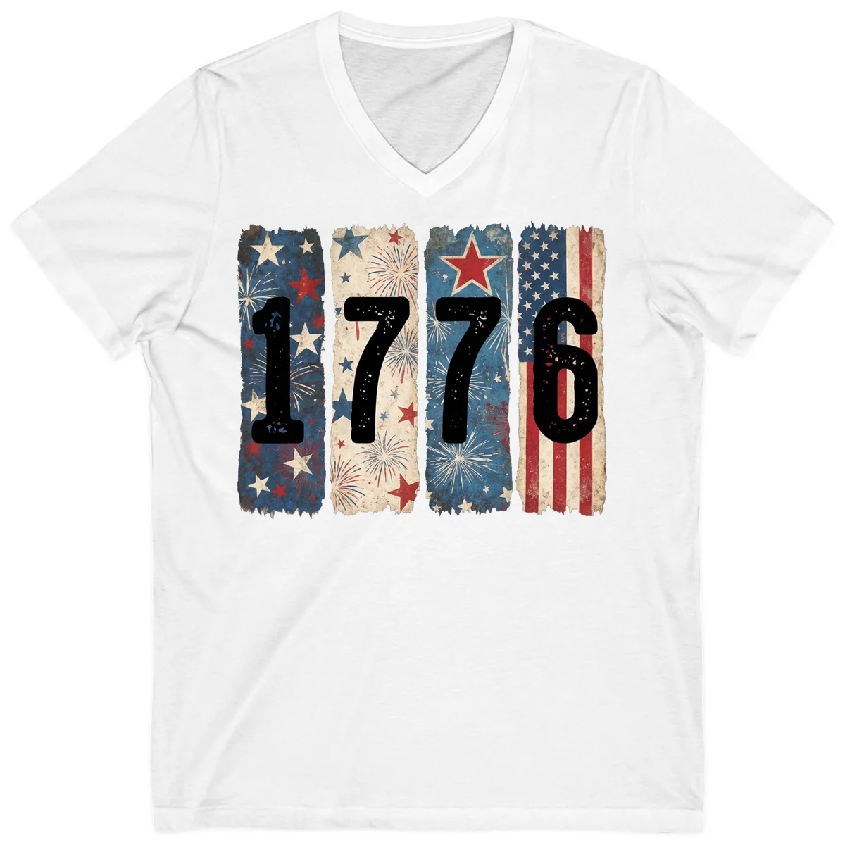 America 250th 1776 Heritage V-Neck in White