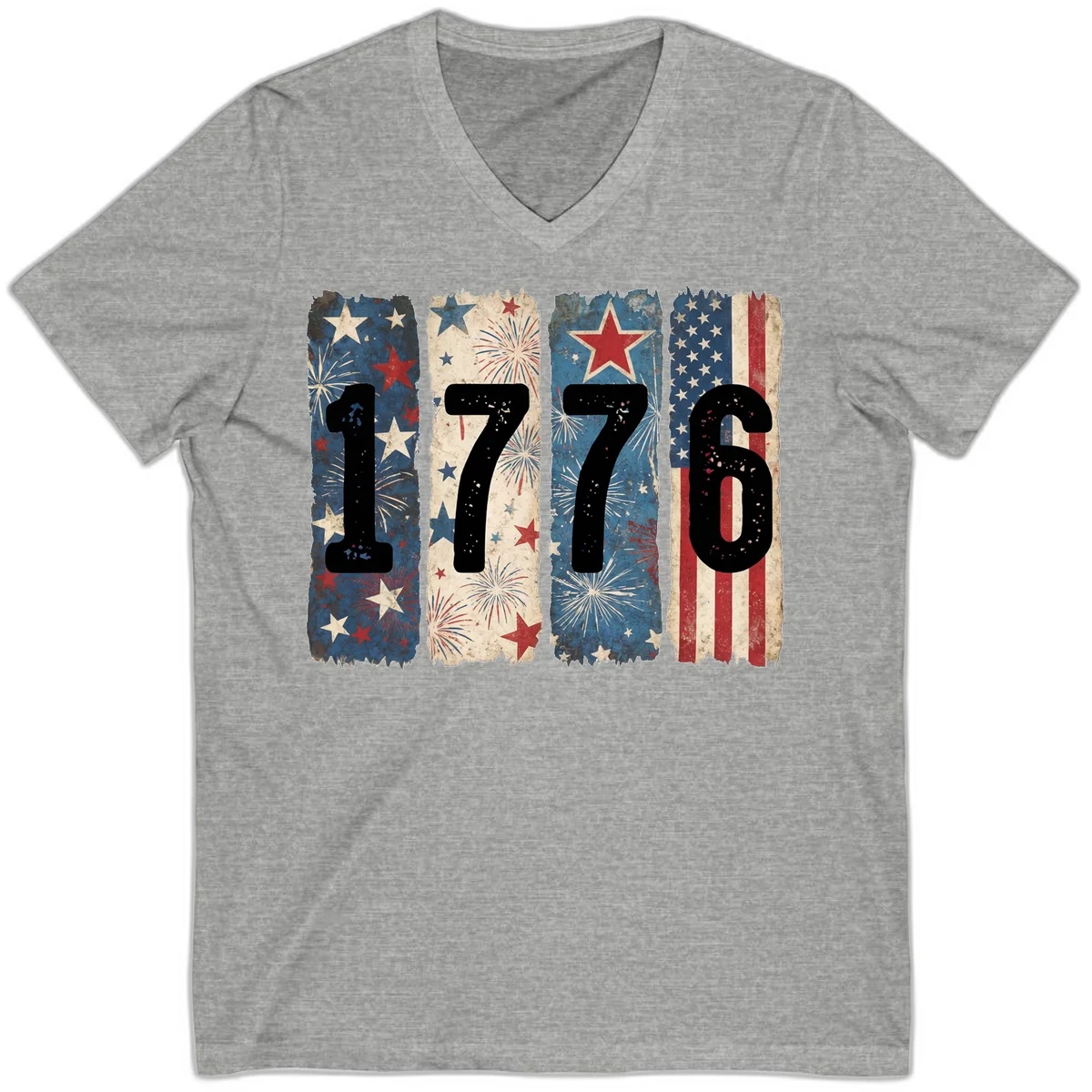 America 250th 1776 Heritage V-Neck in Athletic Heather
