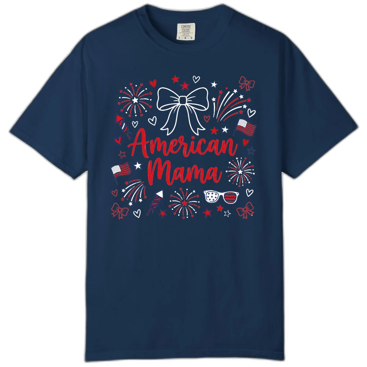 American Mama Patriotic Celebration Comfort Color in Navy