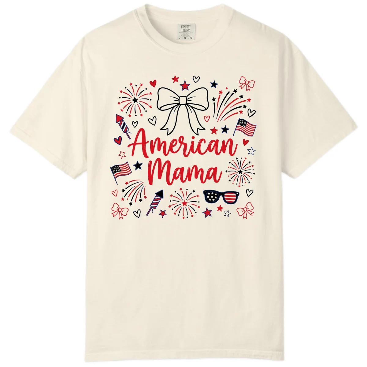 American Mama Patriotic Celebration Comfort Color in Ivory