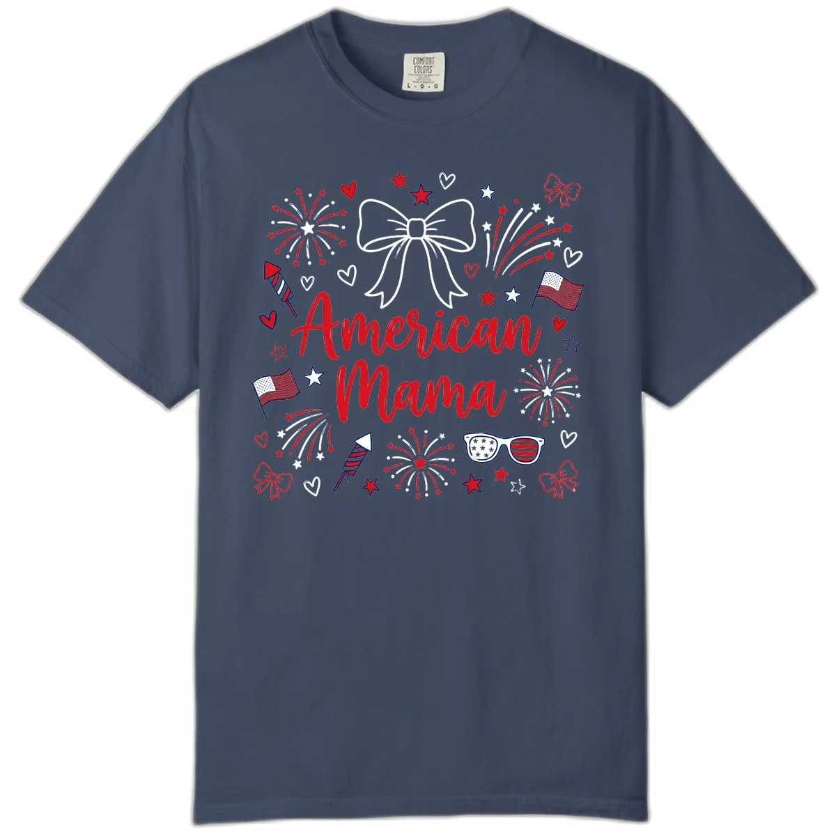 American Mama Patriotic Celebration Comfort Color in Midnight