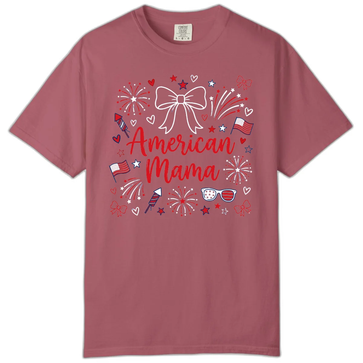 American Mama Patriotic Celebration Comfort Color in Crimson