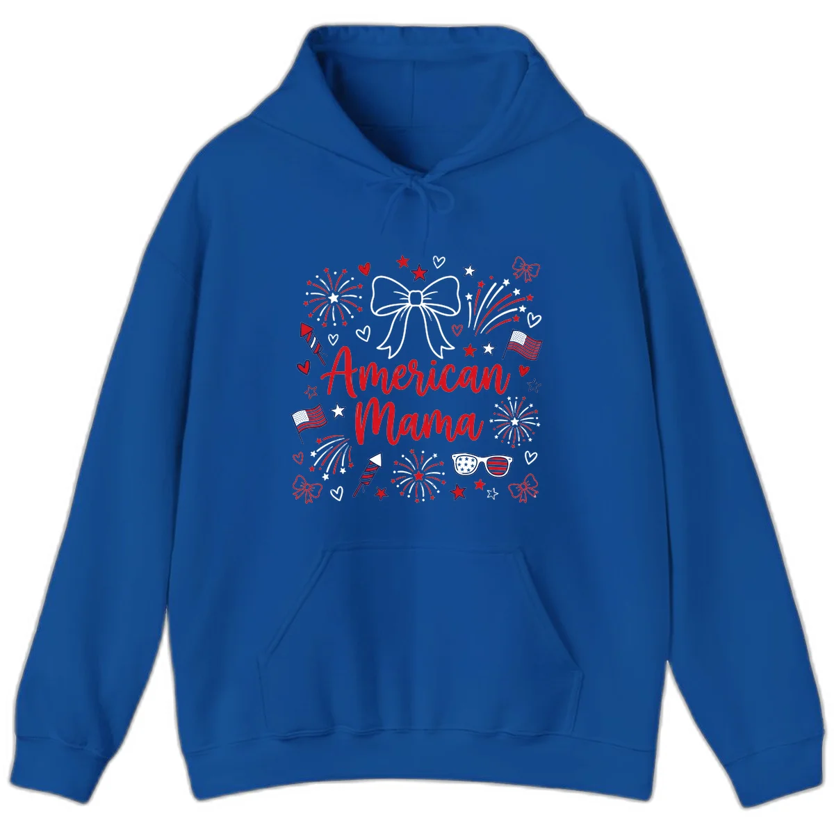 American Mama Patriotic Celebration Hoodie in Royal