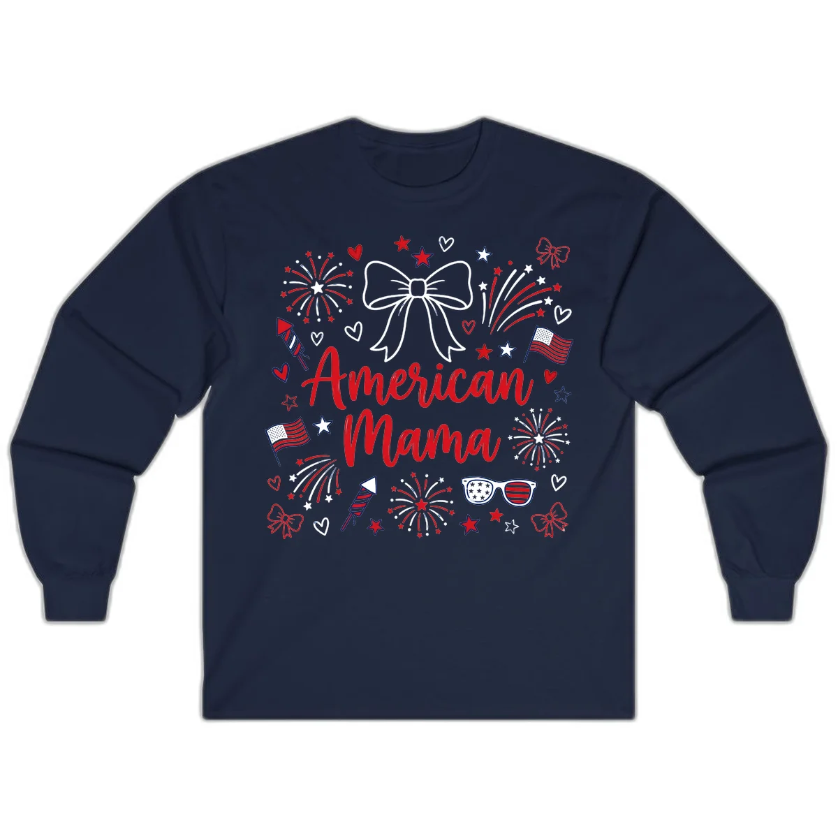 American Mama Patriotic Celebration Long Sleeve in Navy