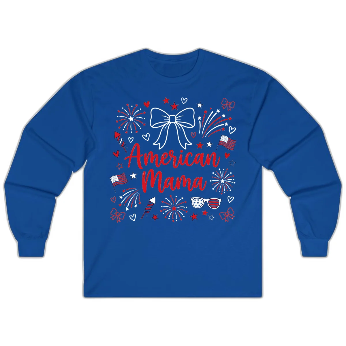 American Mama Patriotic Celebration Long Sleeve in Royal
