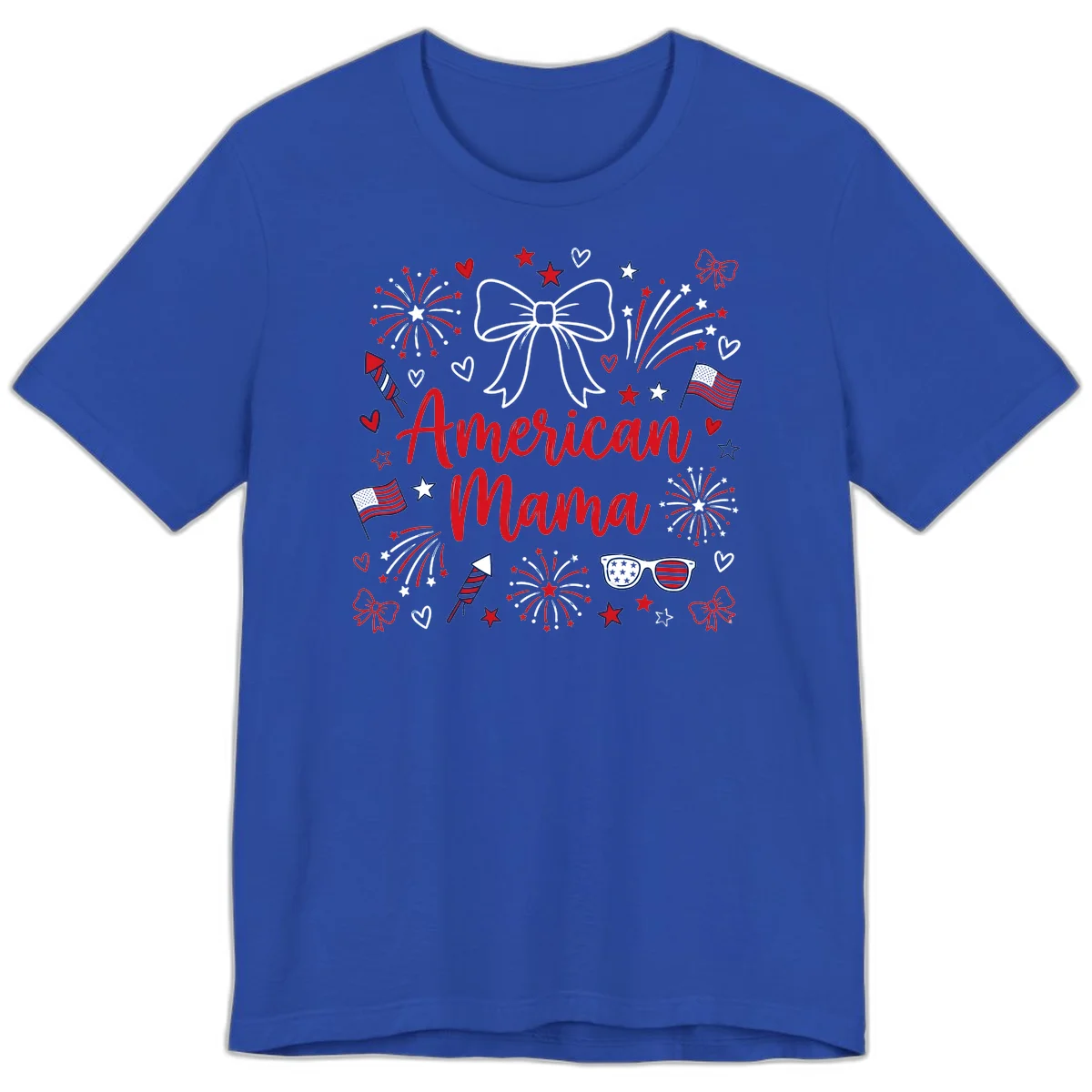 American Mama Patriotic Celebration Premium T-Shirt in True Royal