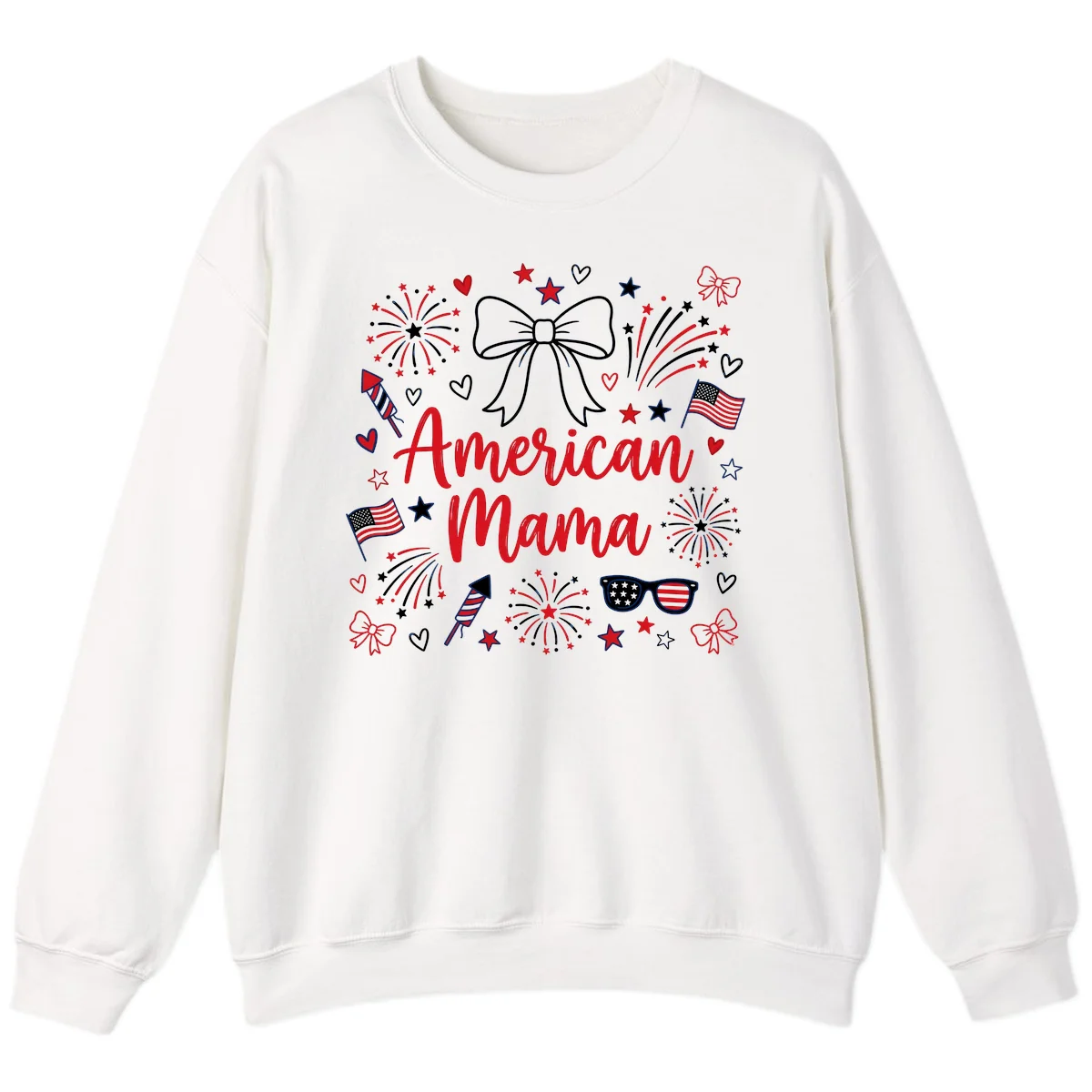 American Mama Patriotic Celebration Sweatshirt in White