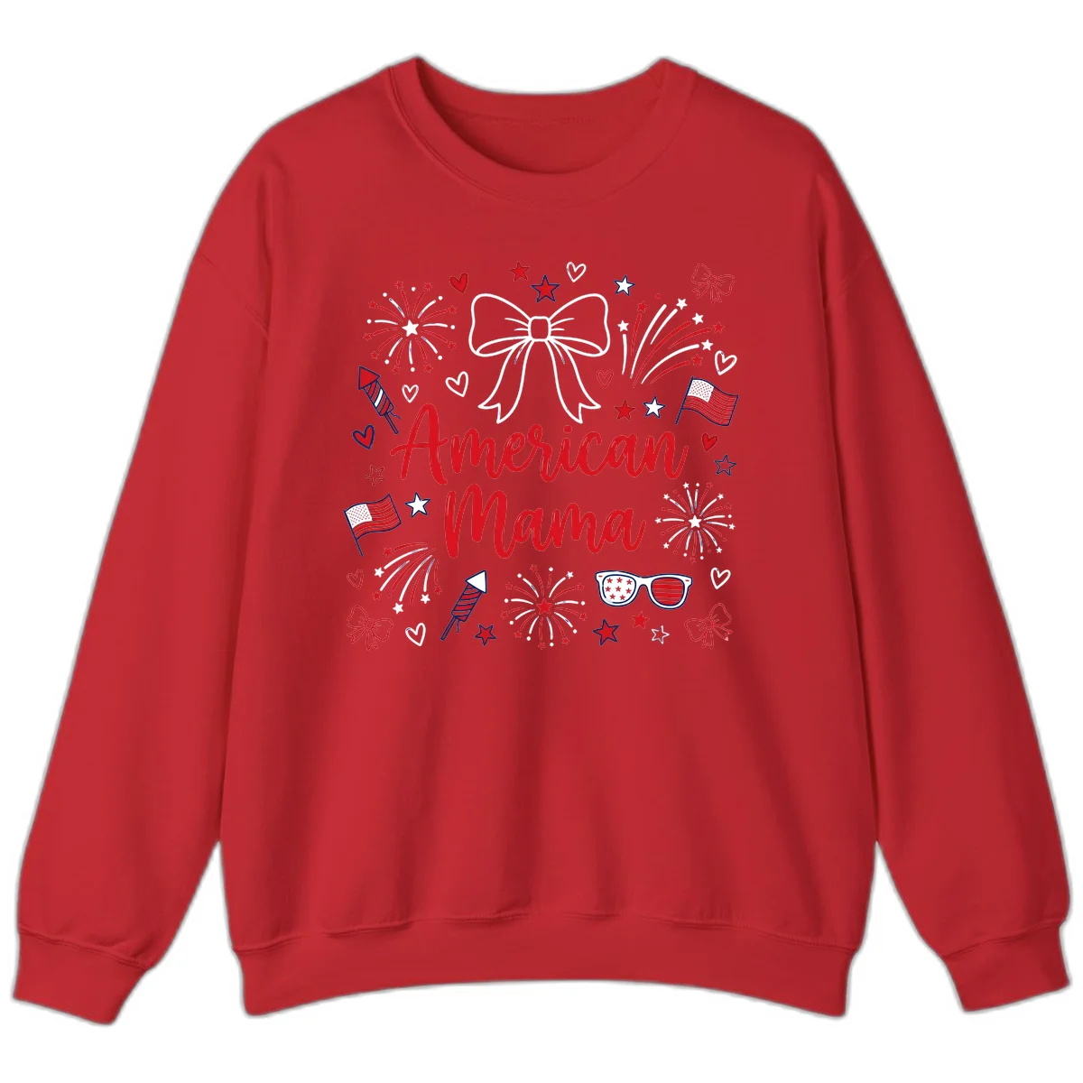American Mama Patriotic Celebration Sweatshirt in Red