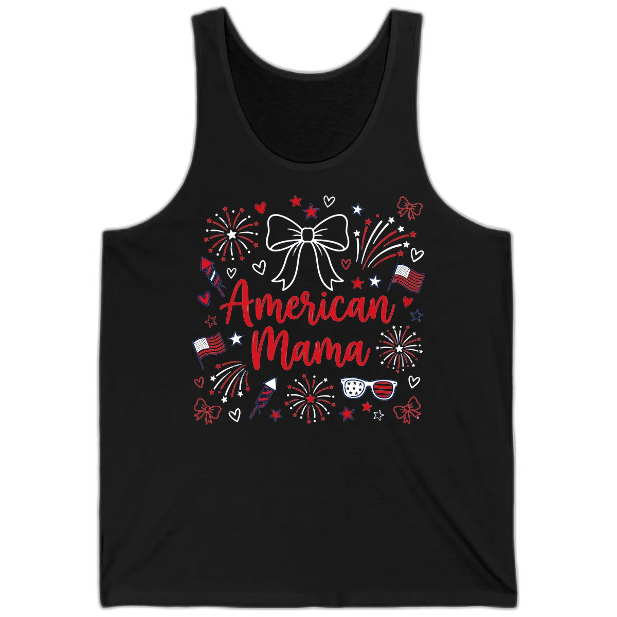 American Mama Patriotic Celebration Tank in Black