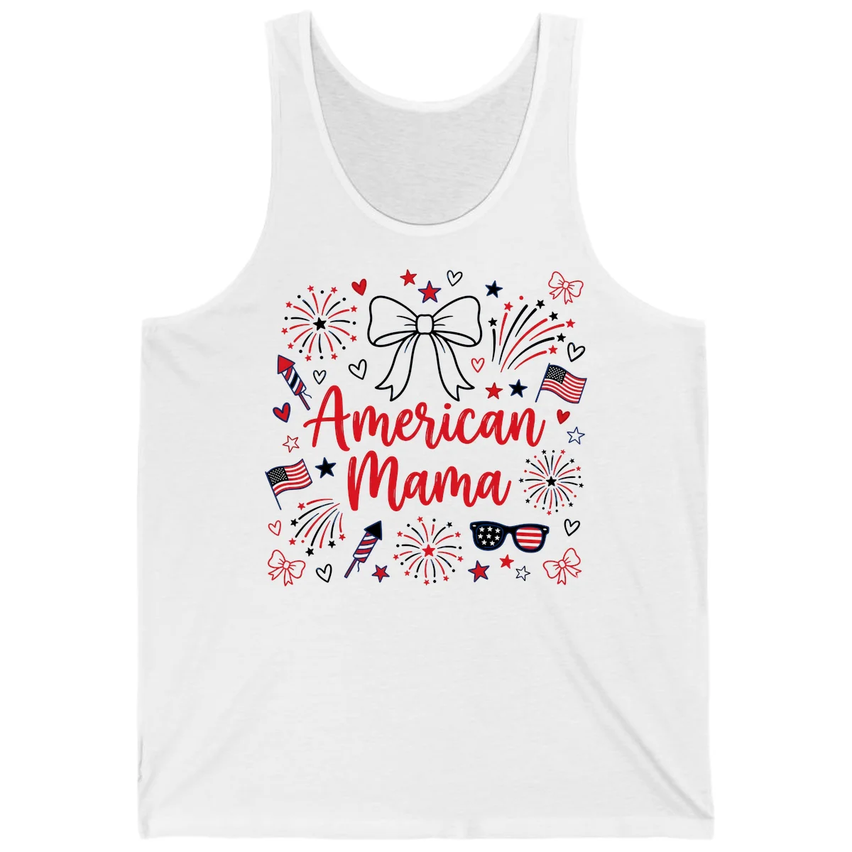 American Mama Patriotic Celebration Tank in White