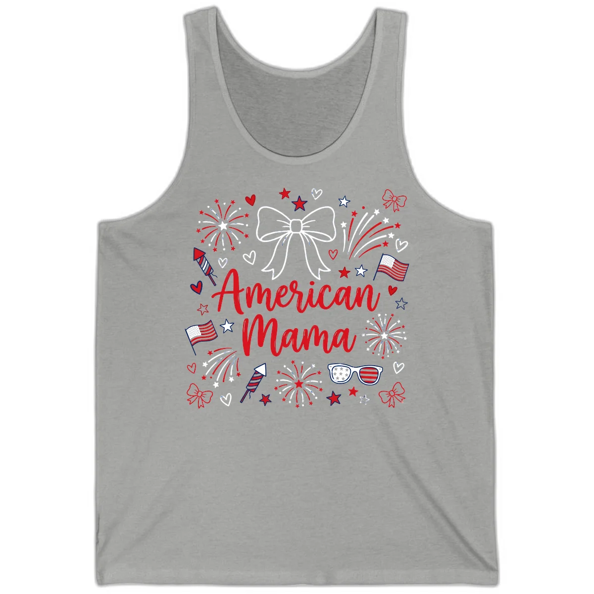 American Mama Patriotic Celebration Tank in Athletic Heather