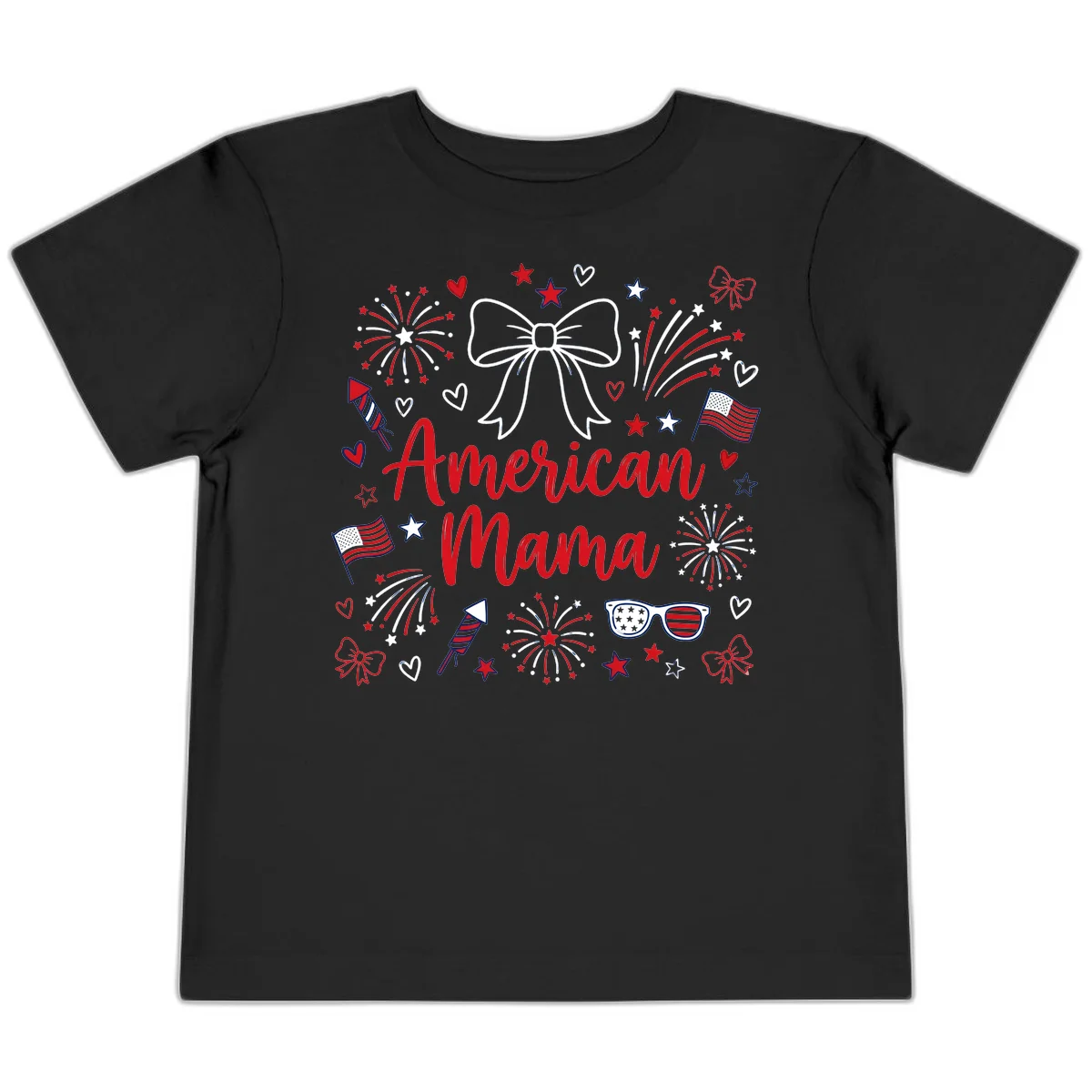 American Mama Patriotic Celebration Toddler T-Shirt in Black