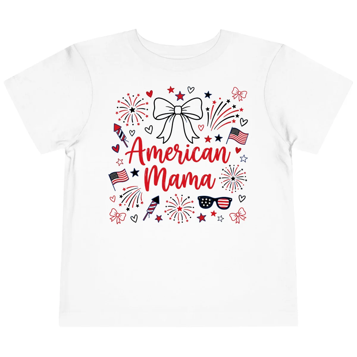 American Mama Patriotic Celebration Toddler T-Shirt in White