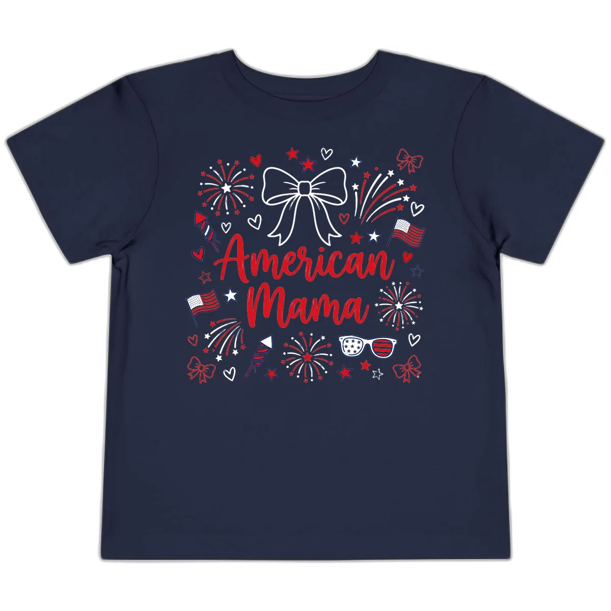 American Mama Patriotic Celebration Toddler T-Shirt in Navy