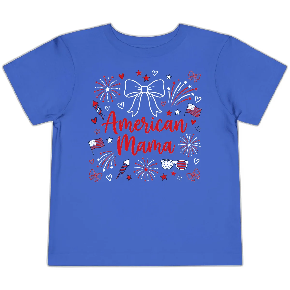 American Mama Patriotic Celebration Toddler T-Shirt in True Royal