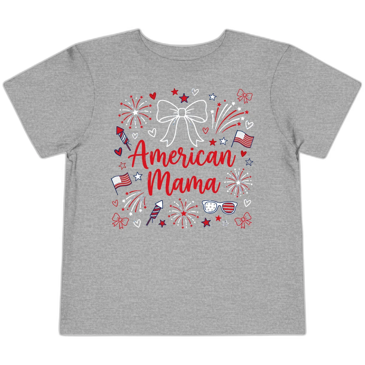 American Mama Patriotic Celebration Toddler T-Shirt in Athletic Heather