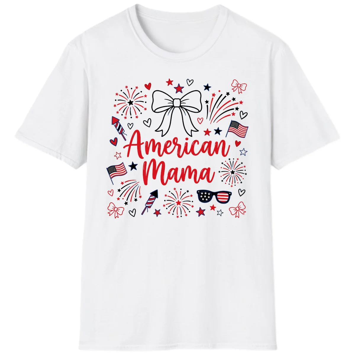 American Mama Patriotic Celebration T-Shirt in White