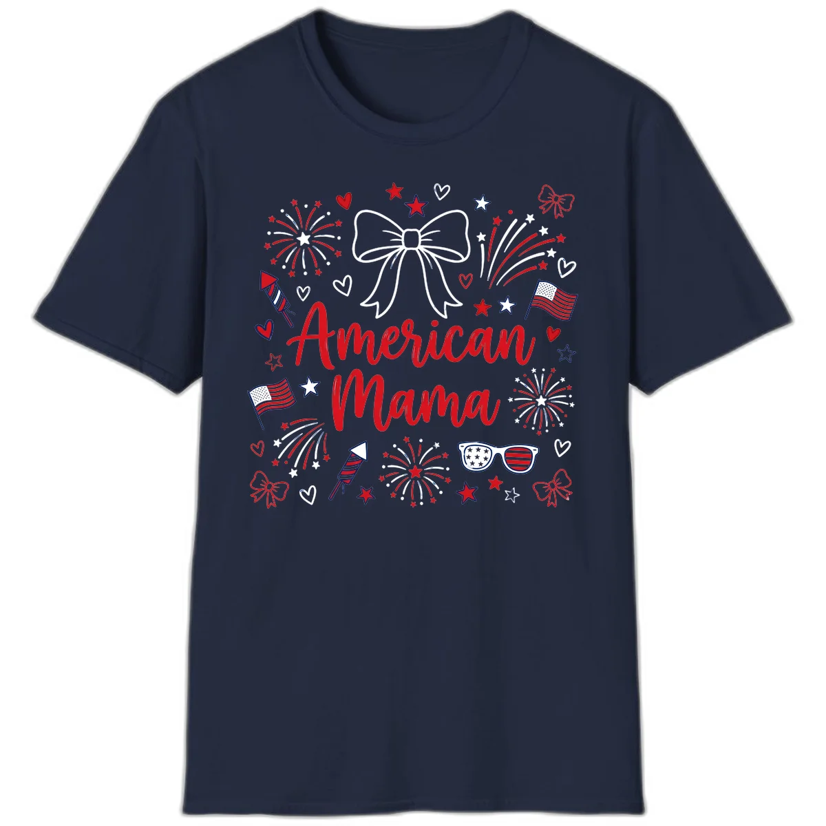 American Mama Patriotic Celebration T-Shirt in Navy