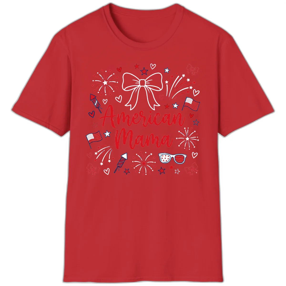American Mama Patriotic Celebration T-Shirt in Red