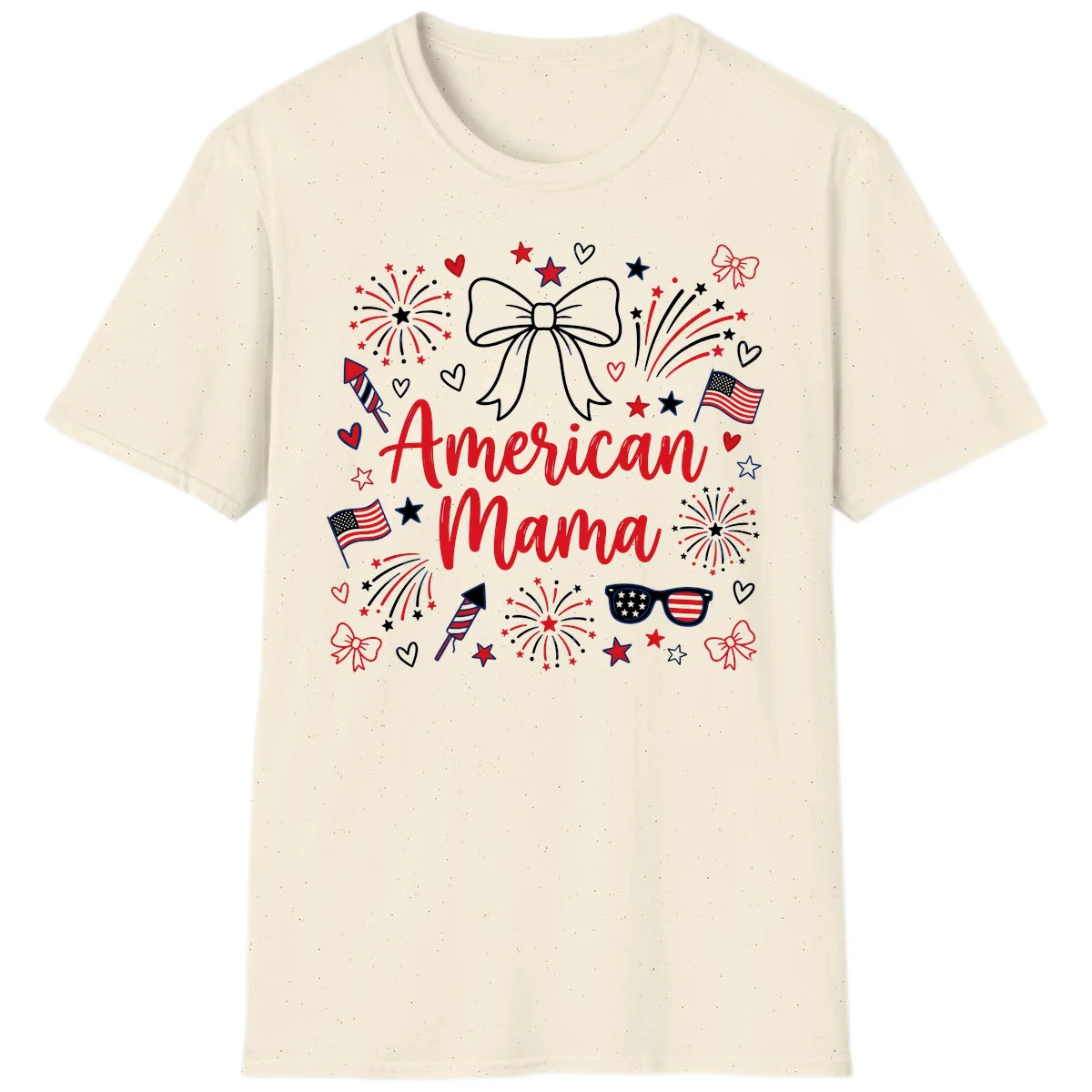 American Mama Patriotic Celebration T-Shirt in Natural