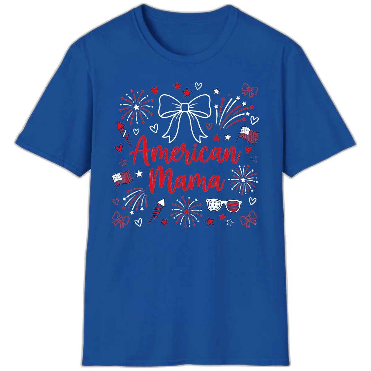 American Mama Patriotic Celebration T-Shirt in Royal