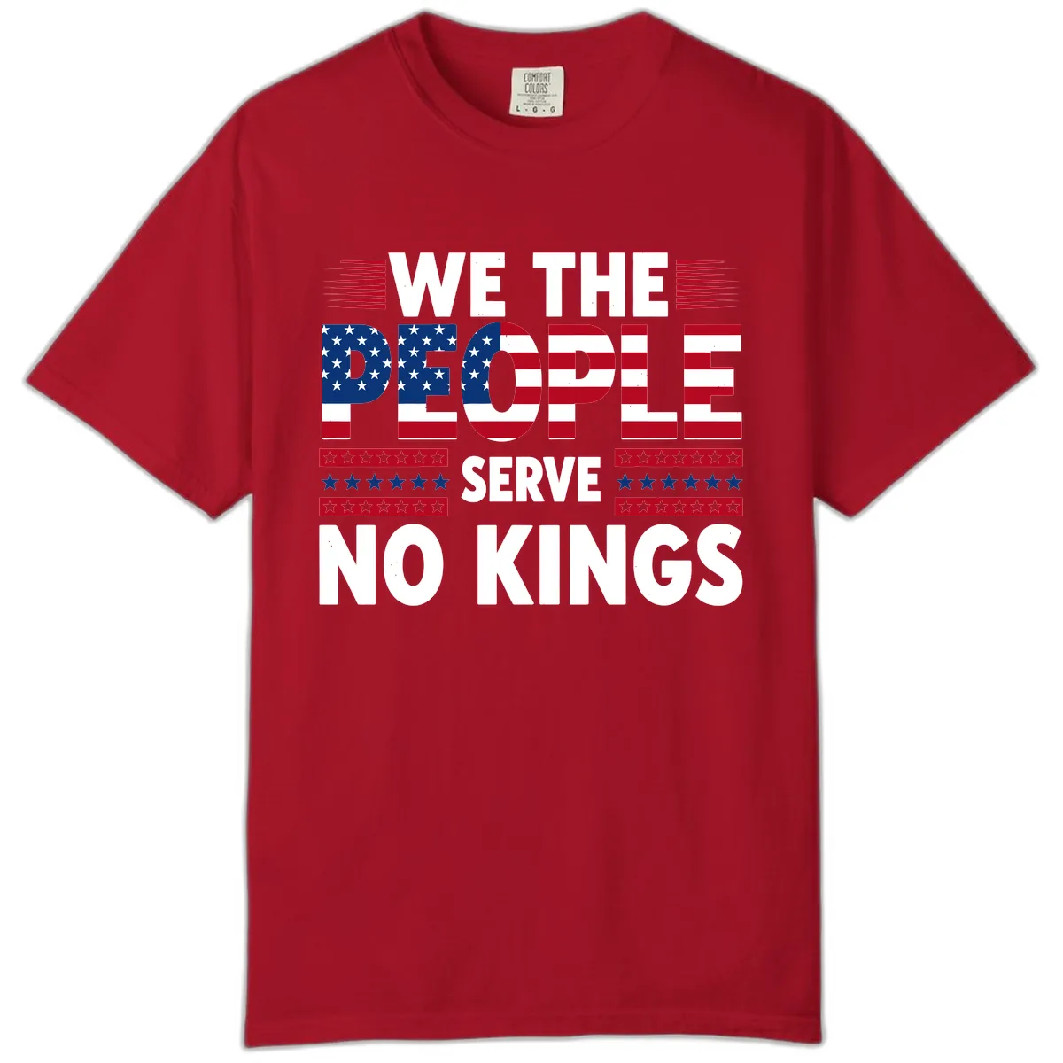 We The People Patriotic Flag Typography Comfort Color in Red
