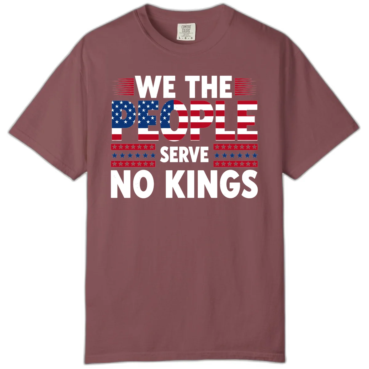 We The People Patriotic Flag Typography Comfort Color in Brick