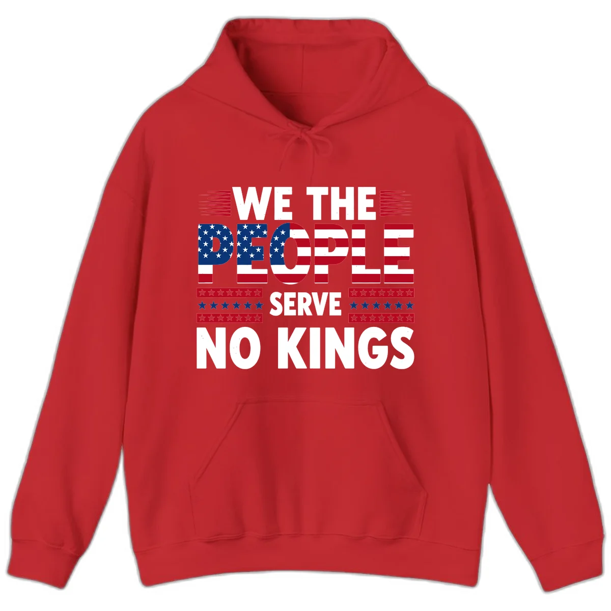 We The People Patriotic Flag Typography Hoodie in Red