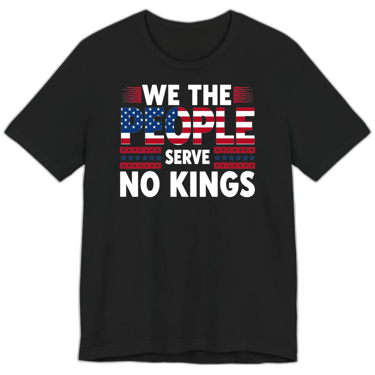 We The People Patriotic Flag Typography Premium T-Shirt in Black