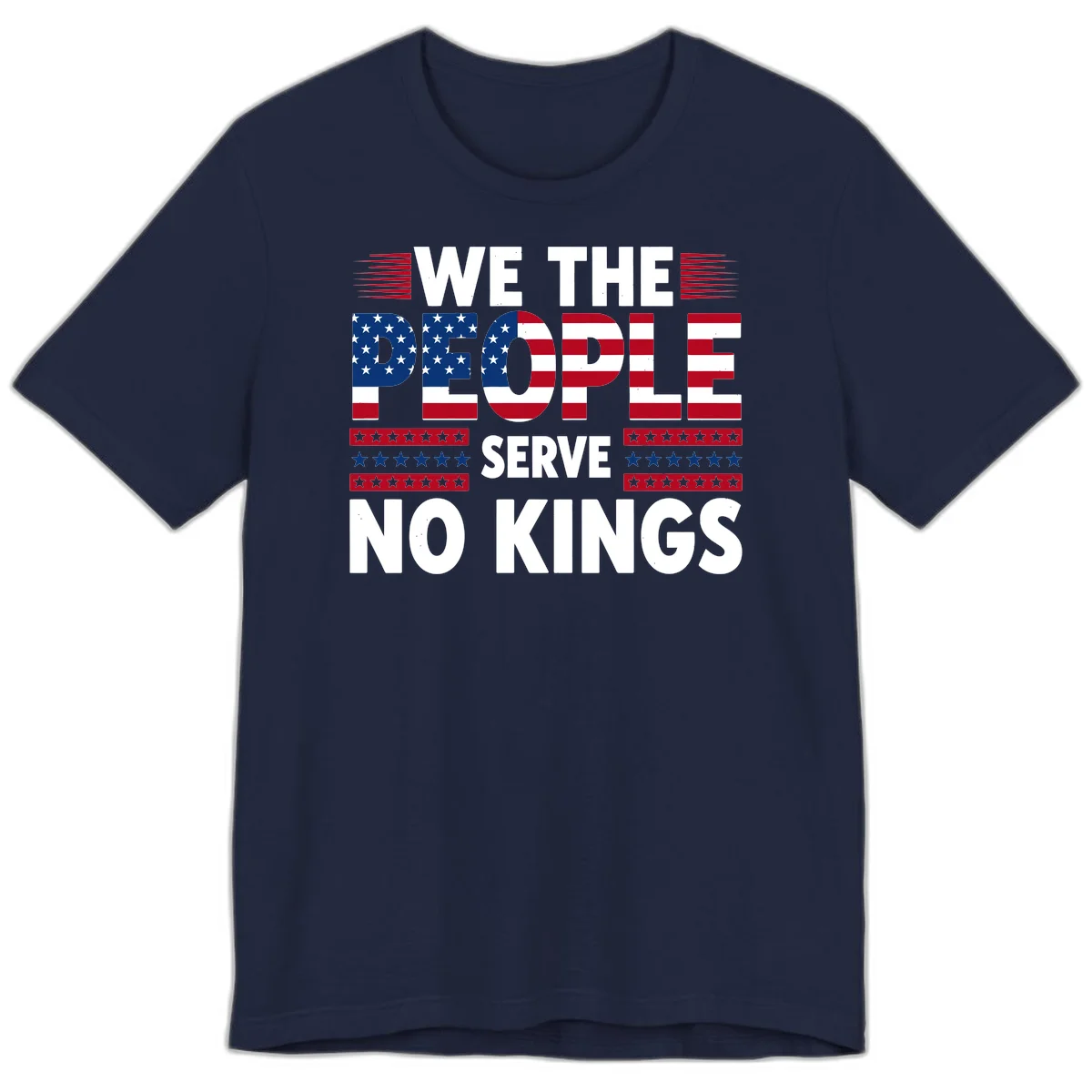 We The People Patriotic Flag Typography Premium T-Shirt in Navy