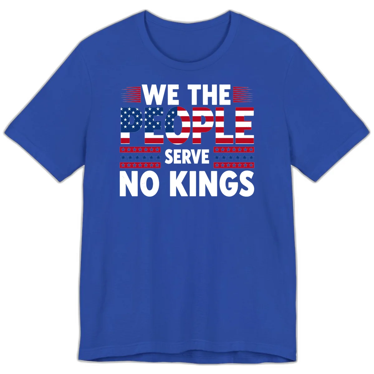 We The People Patriotic Flag Typography Premium T-Shirt in True Royal