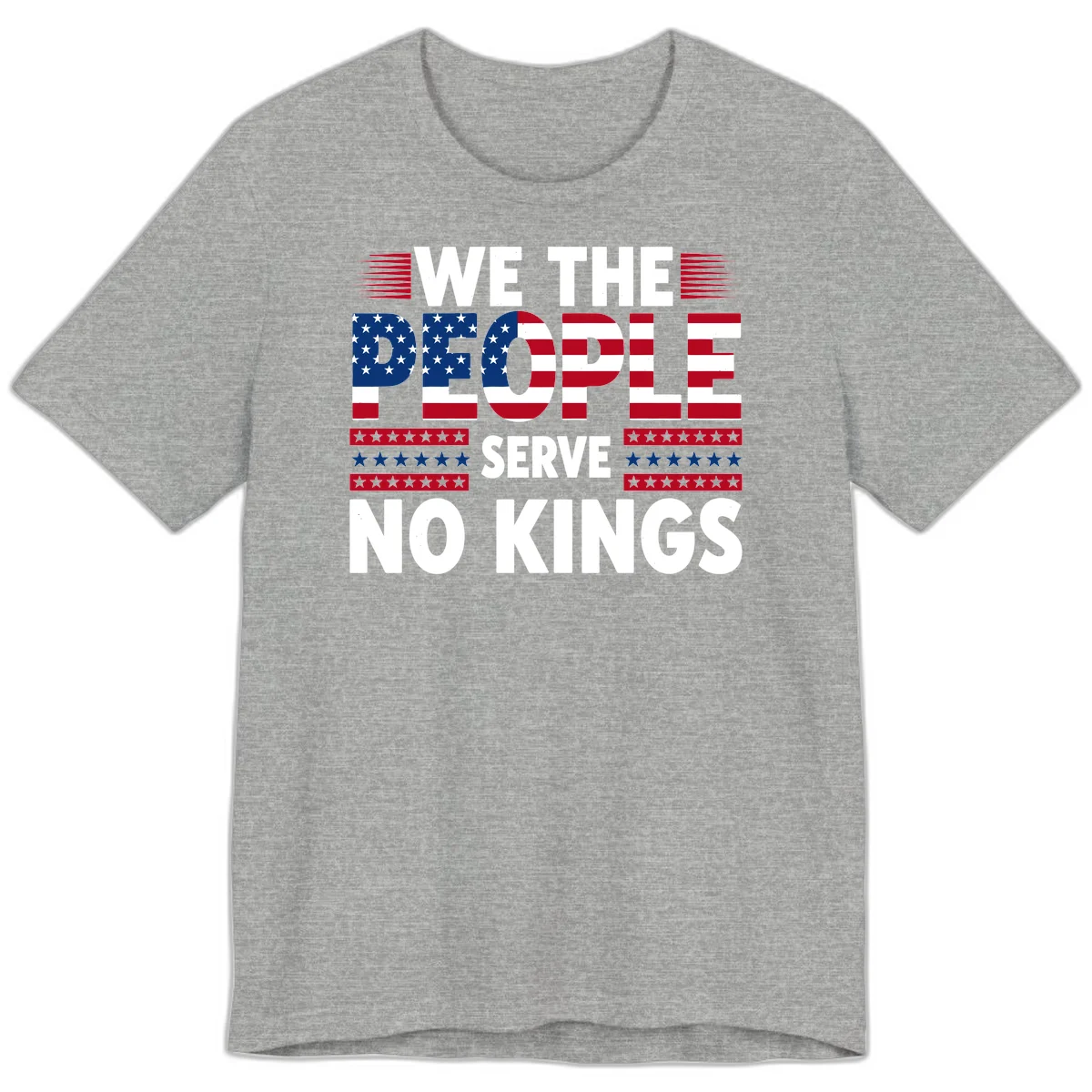 We The People Patriotic Flag Typography Premium T-Shirt in Athletic Heather
