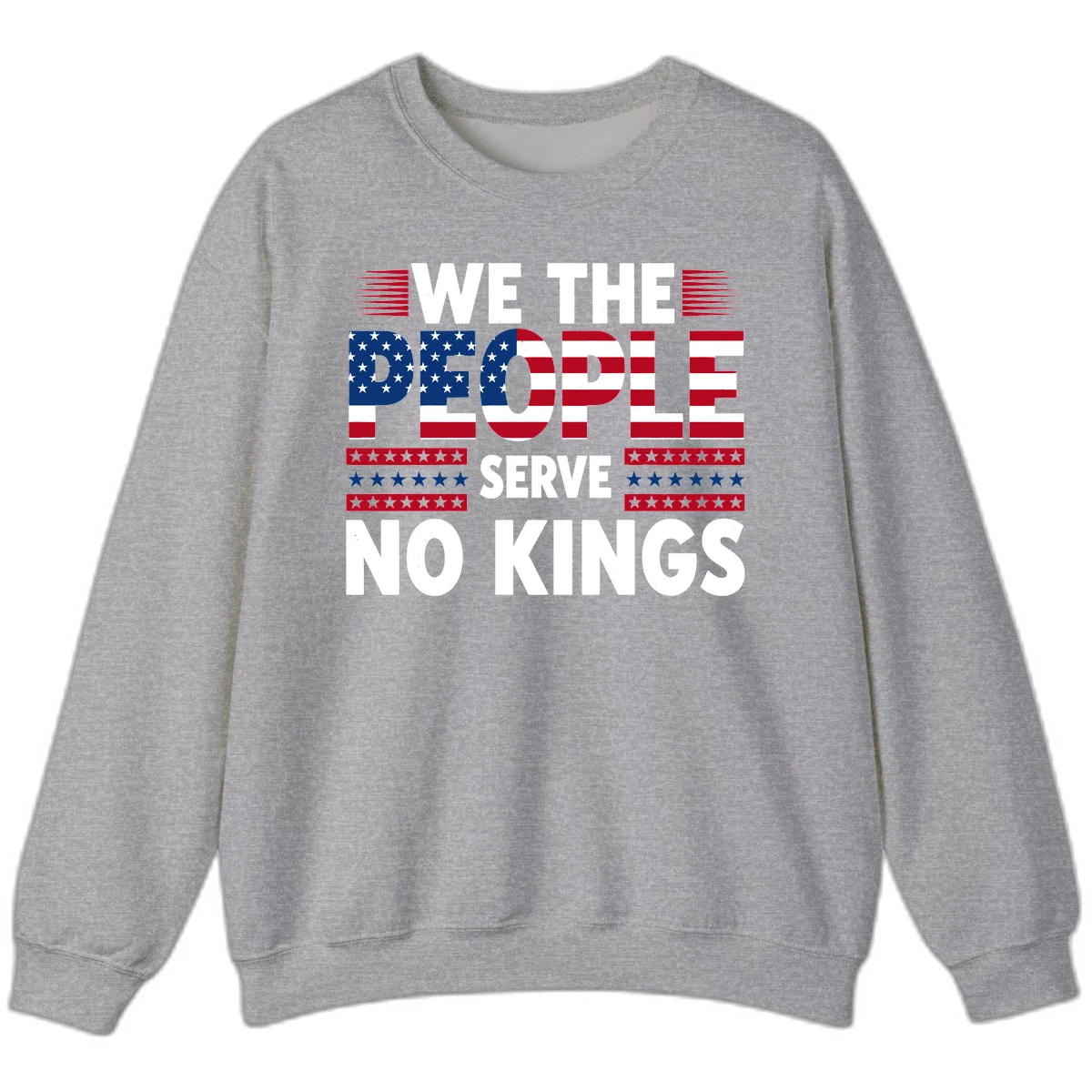 We The People Patriotic Flag Typography Sweatshirt in Sport Grey