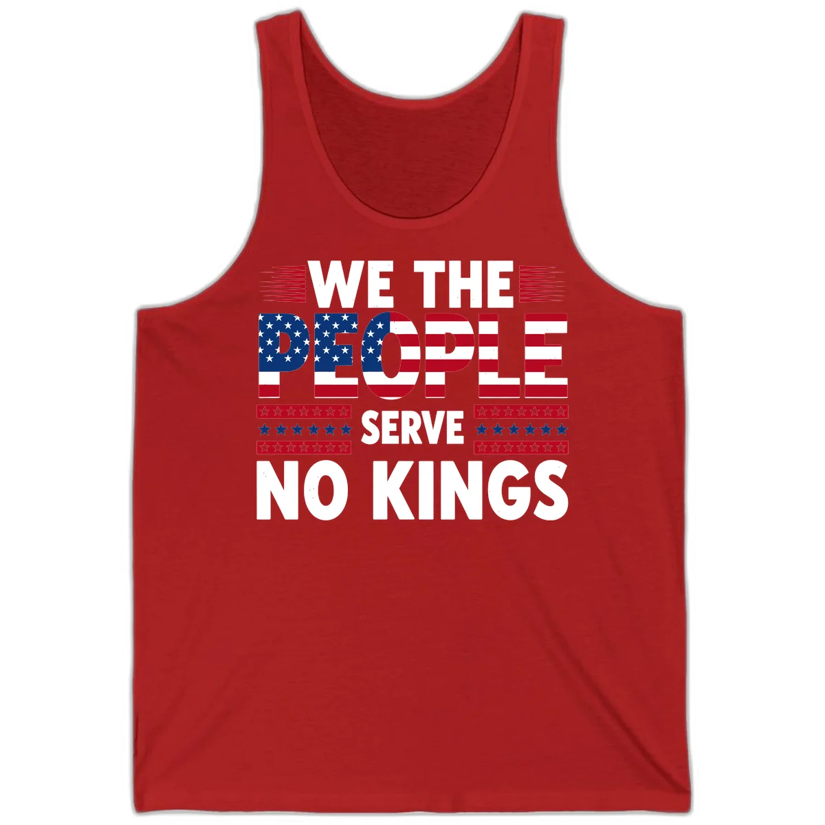 We The People Patriotic Flag Typography Tank in Red