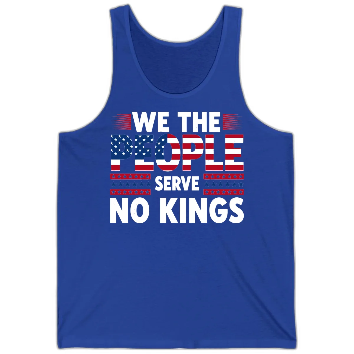 We The People Patriotic Flag Typography Tank in True Royal