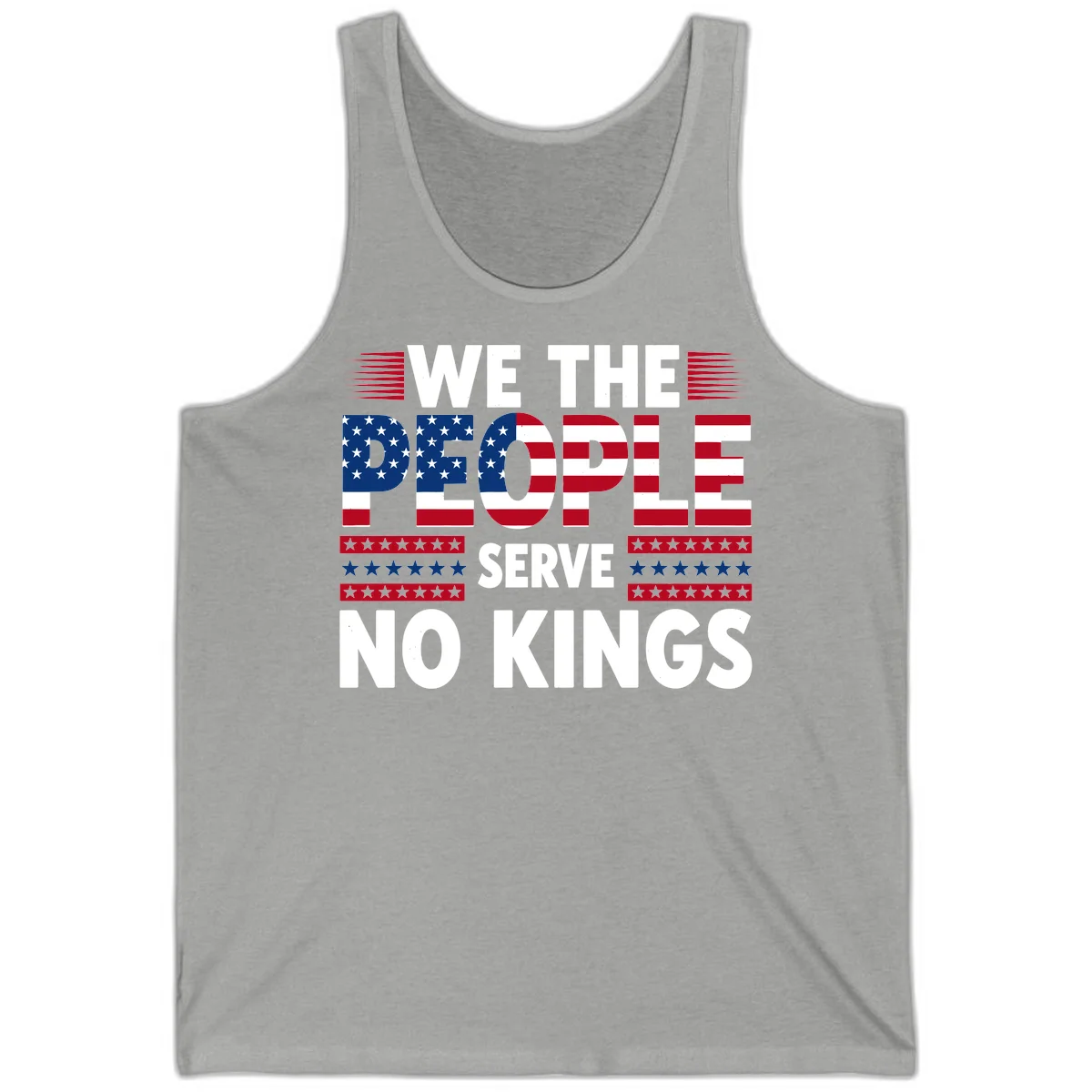We The People Patriotic Flag Typography Tank in Athletic Heather