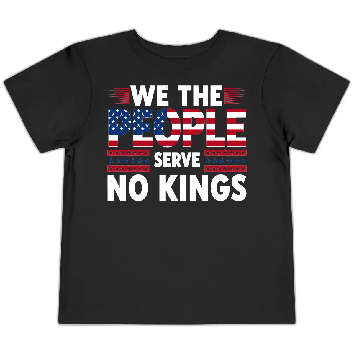 We The People Patriotic Flag Typography Toddler T-Shirt in Black